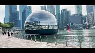 World's First Floating Apple Store in Marina Bay Sands Singapore 4K - Shot on iPhone 12 Pro Resimi