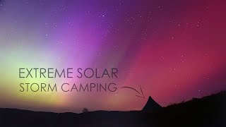 Solo Camping Under Northern Lights • Extreme & Unexpected Solar Storm Resimi