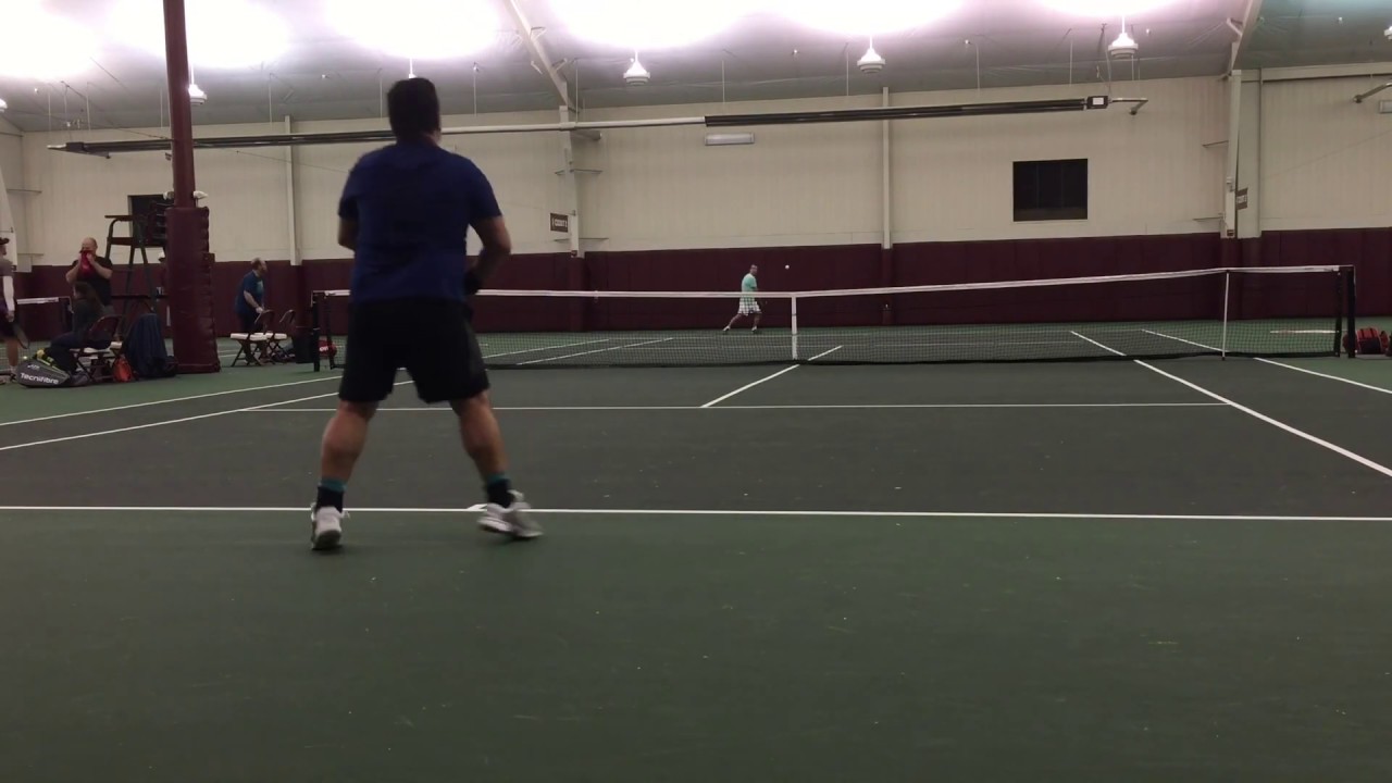FSU indoor tennis - USTA League Match - 4.0 over 40s - FITerer vs. French Player