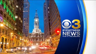 CBS Eyewitness News at 11 open on KYW-TV with and errors as transmitted 20