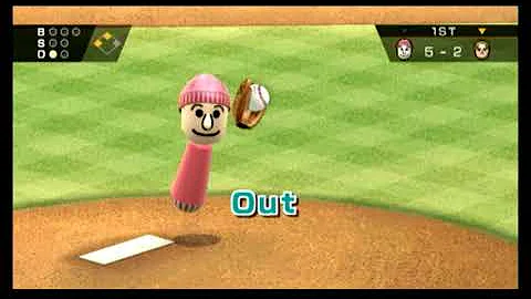 Wii Sports Baseball Party Phil vs Abe