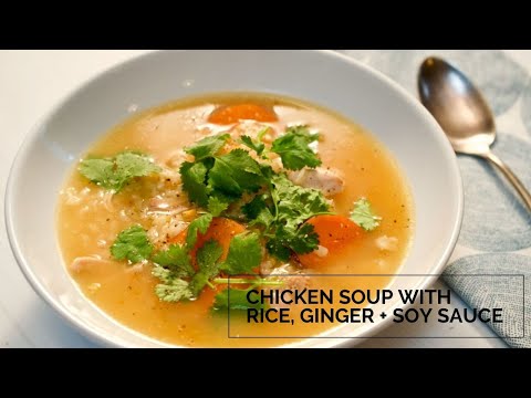 Ginger Garlic Chicken Rice Soup