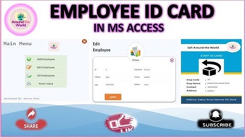 How to print Employee ID Card in MS Access Demo |ID Card making in access |how to create id card