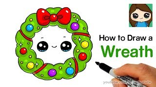 How to Draw a Christmas Holiday Wreath Easy