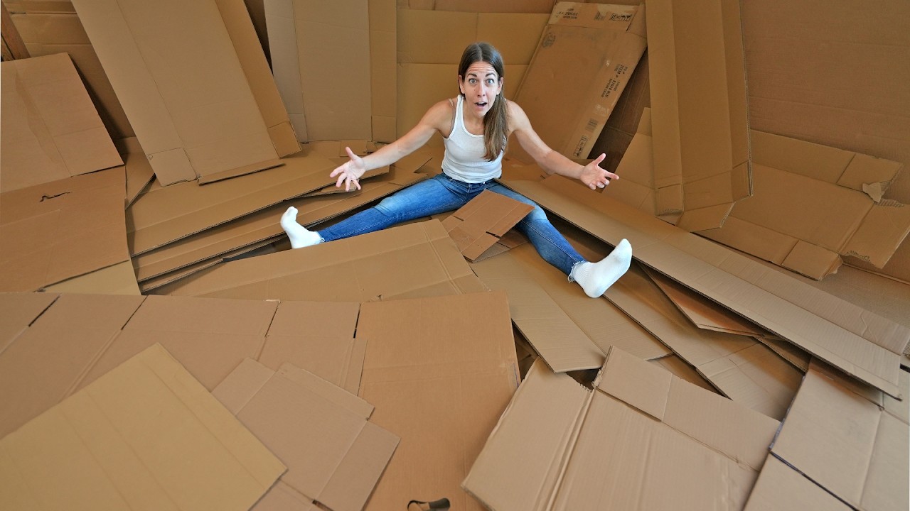 100 Cardboard Boxes! I Make a Crazy Sculpture