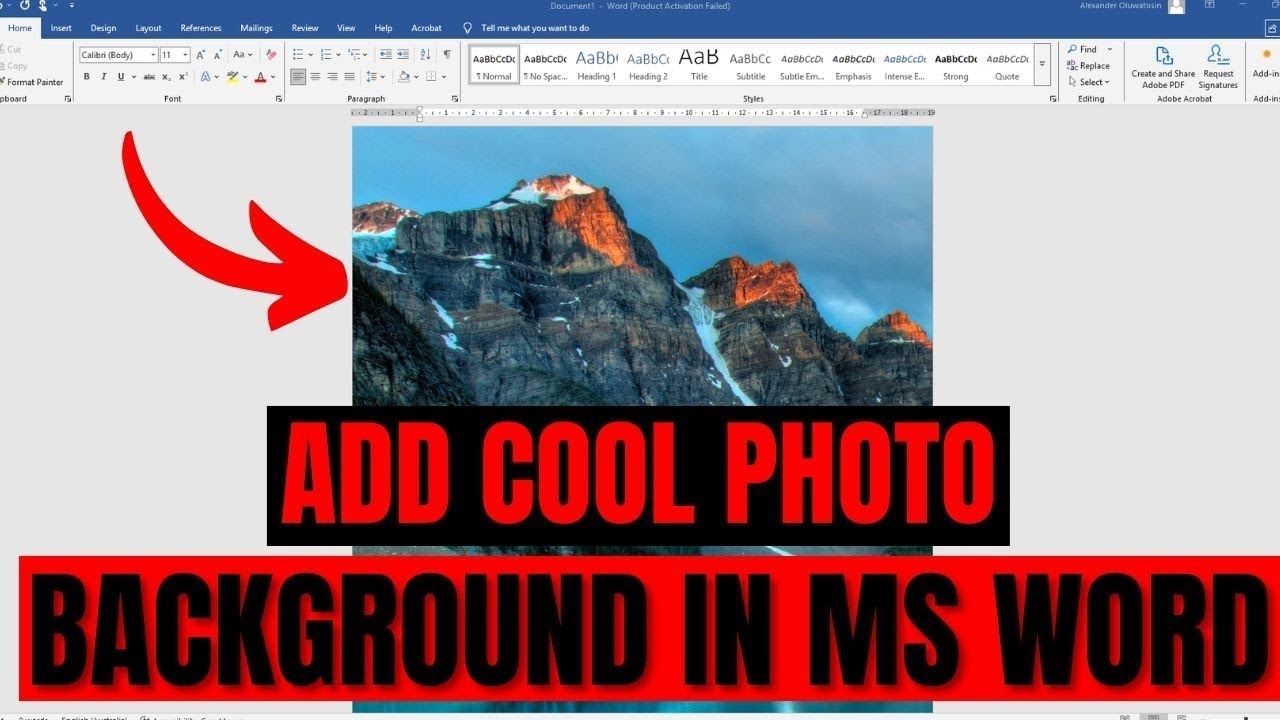 How to Add Picture Background in MS Word - YouTube