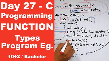 Functions types with Program example in C || Day 27 || Readersnepal