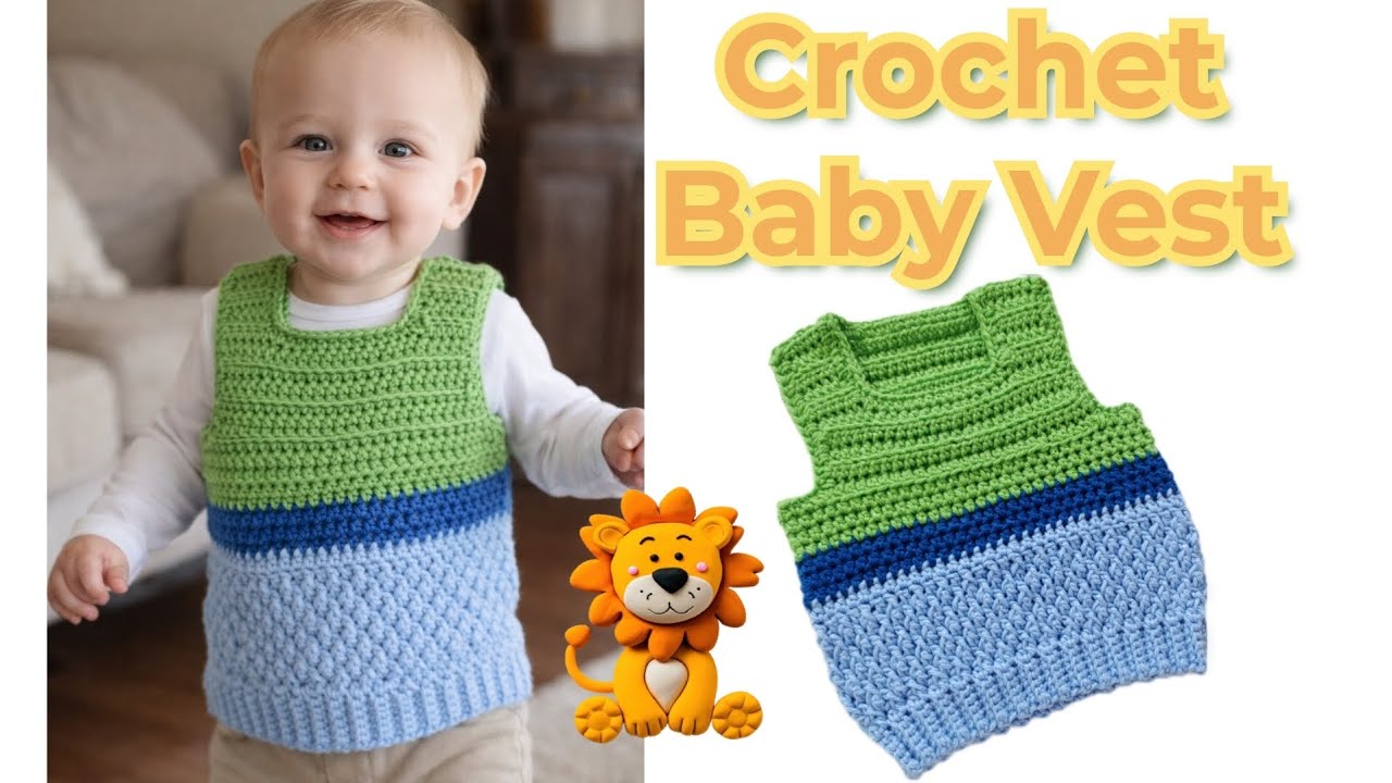 👉Crochet Baby Vest. Size 3-6 months 