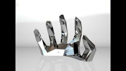 Template for DIY metal sculpture, Pattern of fingers low poly model in DXF and PDF Format Blueprints