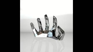 Template for DIY metal sculpture, Pattern of fingers low poly model in DXF and PDF Format Blueprints