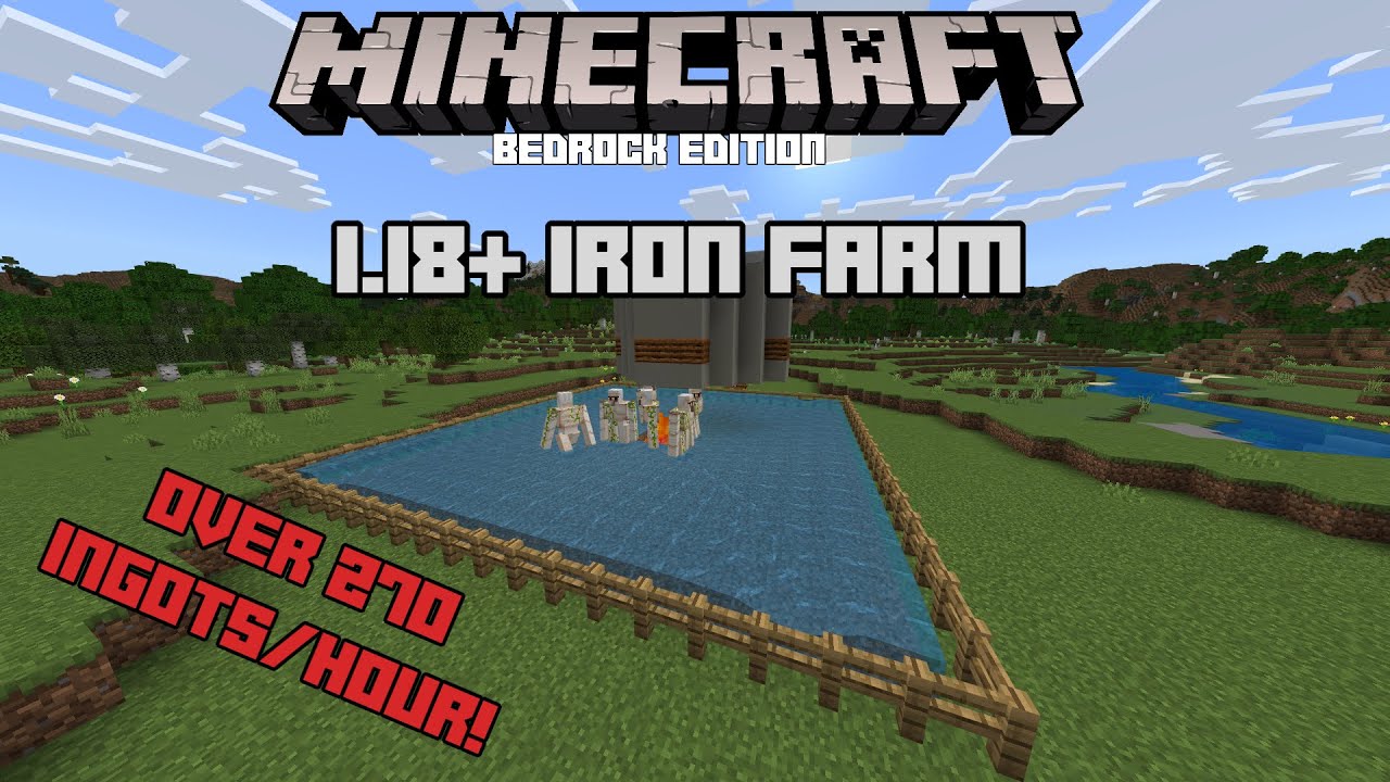 SIMPLEST IRON FARM Minecraft Bedrock 1.19+ Tutorial YouTube