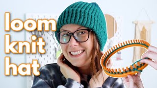 How to Knit a Hat on a Loom  Easy Beanie Pattern for Beginners