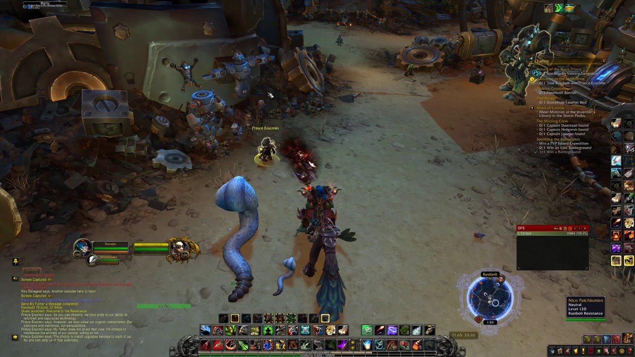 WoW BfA HD - Horde - Intro to Mechagon Island / Rustbolt