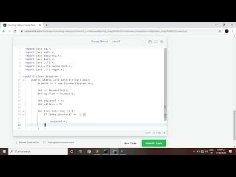 HackerRank Counting Valleys