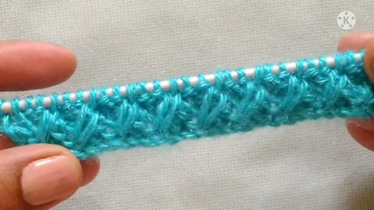 Fancy knitting border design/ How to knit criss cross edge.
