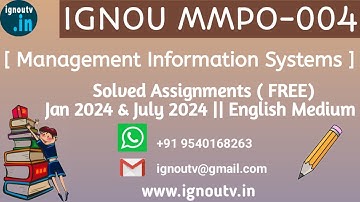 IGNOU MMPO-004 Solved Assignment Jan & July 2024 [FREE] || IGNOU MBA || IGNOU TV || IGNOU ||