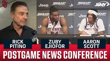 Rick Pitino, Zuby Ejiofor, and Aaron Scott on St. John