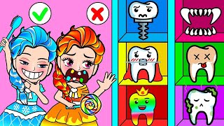 Paper Dolls Dress Up - HOT vs COLD Teeth Challenge - Beauty Paper Dolls Video