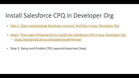 Install Salesforce CPQ in Developer Org