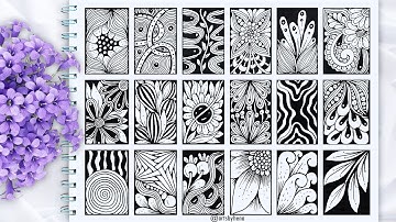 18 Beautiful Zentangle Pattern For Beginners |Zentangle Art |Doodle Art | Zen-doodle