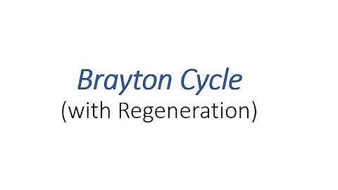 Brayton Cycle With Regeneration