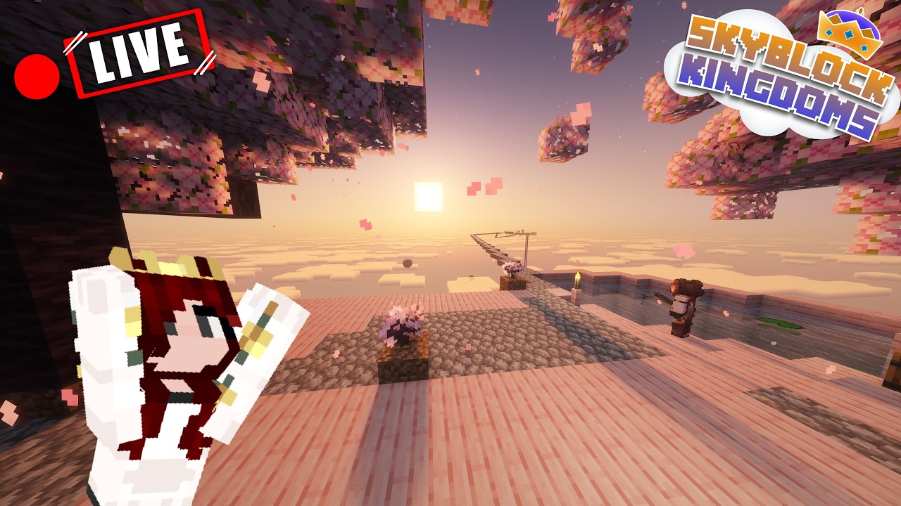 ⛅ ITS SKYBLOCK KINGDOMS TIME WOOOO~ ✨Designing Big Boi Cherry Island and Exploring! |🔴LIVE