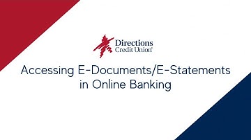 Accessing E-Documents/E-Statements in Online Banking