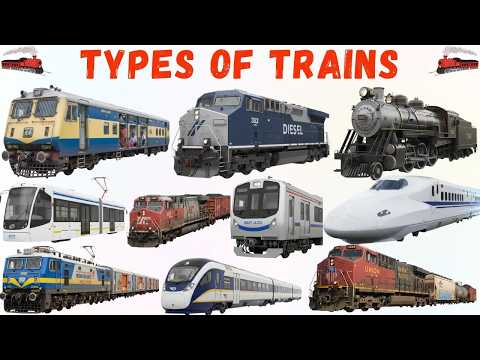 Types of Trains | Train Names for Kids | Learn Railway Transport in English #kidslearning