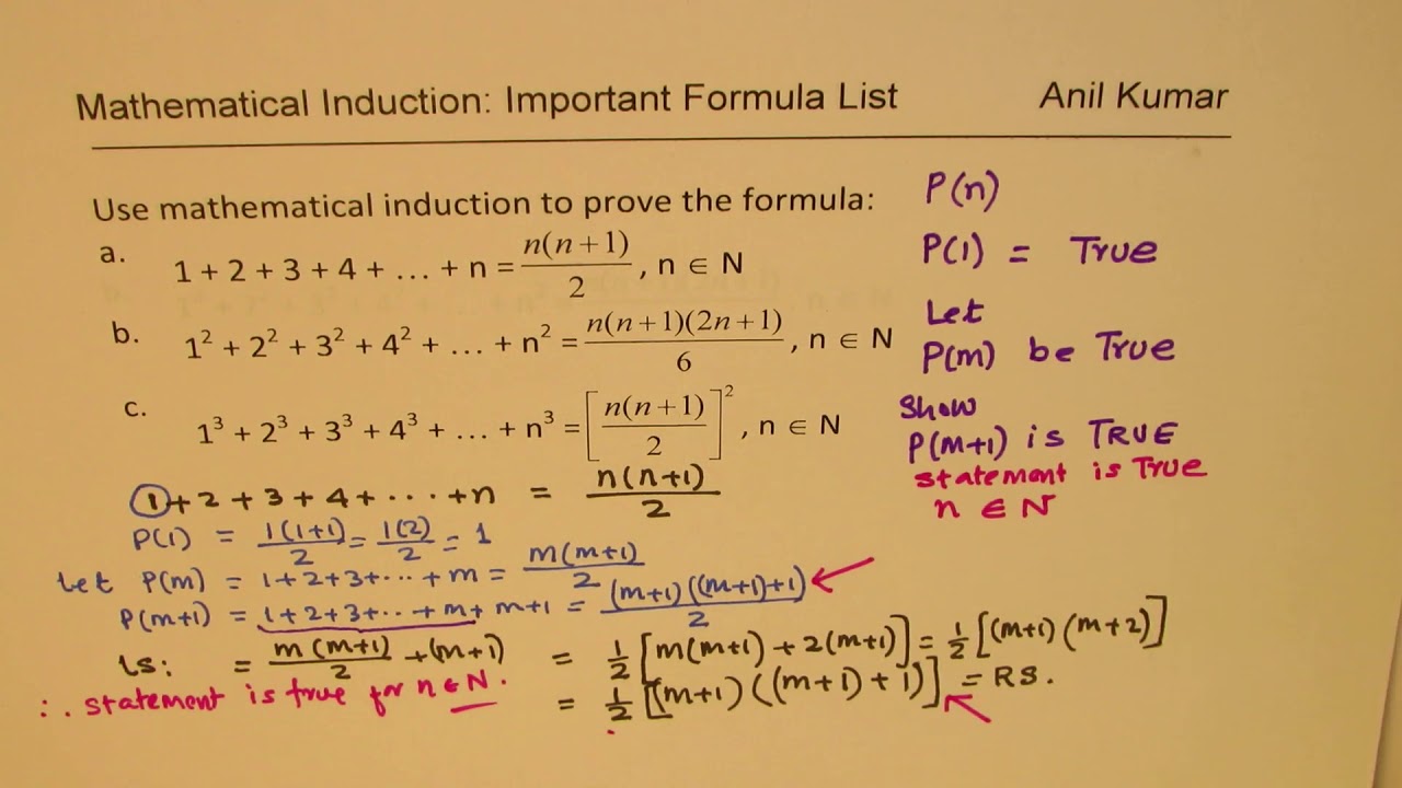 Mathematical Induction Sum Of Series 1 5 9 13 4n 3 N 2n 1 Youtube