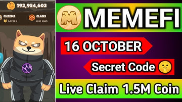 Memefi Secret Combo | memefi combo today | Memefi daily combo 16 October | Memefi Code today