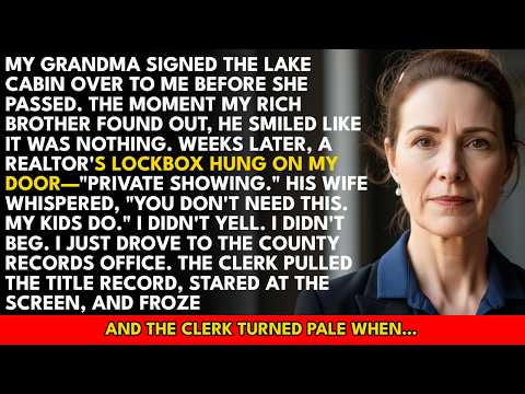 My Grandma Deeded Me Her Lakeside Cabin—My Rich Brother Mortgaged It Behind My Back… I Ran The Ti...