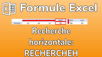 Excel - La formule RechercheH - Recherche Horizontale dans un tableau selon un critère