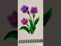 One stroke painting - Tulip Flower Painting using Acrylic colours 🌷🌷🌷