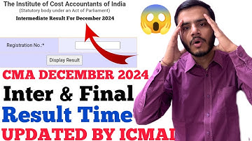 ⚠️📢cma inter and final december 2024 result time updated by ICMAI✅||cma inter dec 2024 result check💯