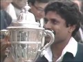 Kapil dev lifting the 1983 world cup trophy