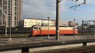 (4K) E337電力機車通過北新竹車站駛進新竹貨運場