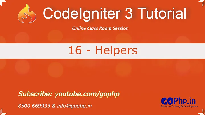 16 - Helpers in CodeIgniter | Loading Helpers into Controllers | CodeIgniter 3 Tutorial