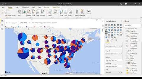 Power BI Tutorial for Beginners 8 - Pie Chart and Map in Power BI