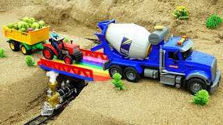 Diy tractor mini Bulldozer to making concrete road | Construction Vehicles, Road Roller #75