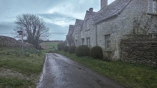 A Damp & Dark Morning Walk Through a Cotswold Village & Countryside || ENGLAND