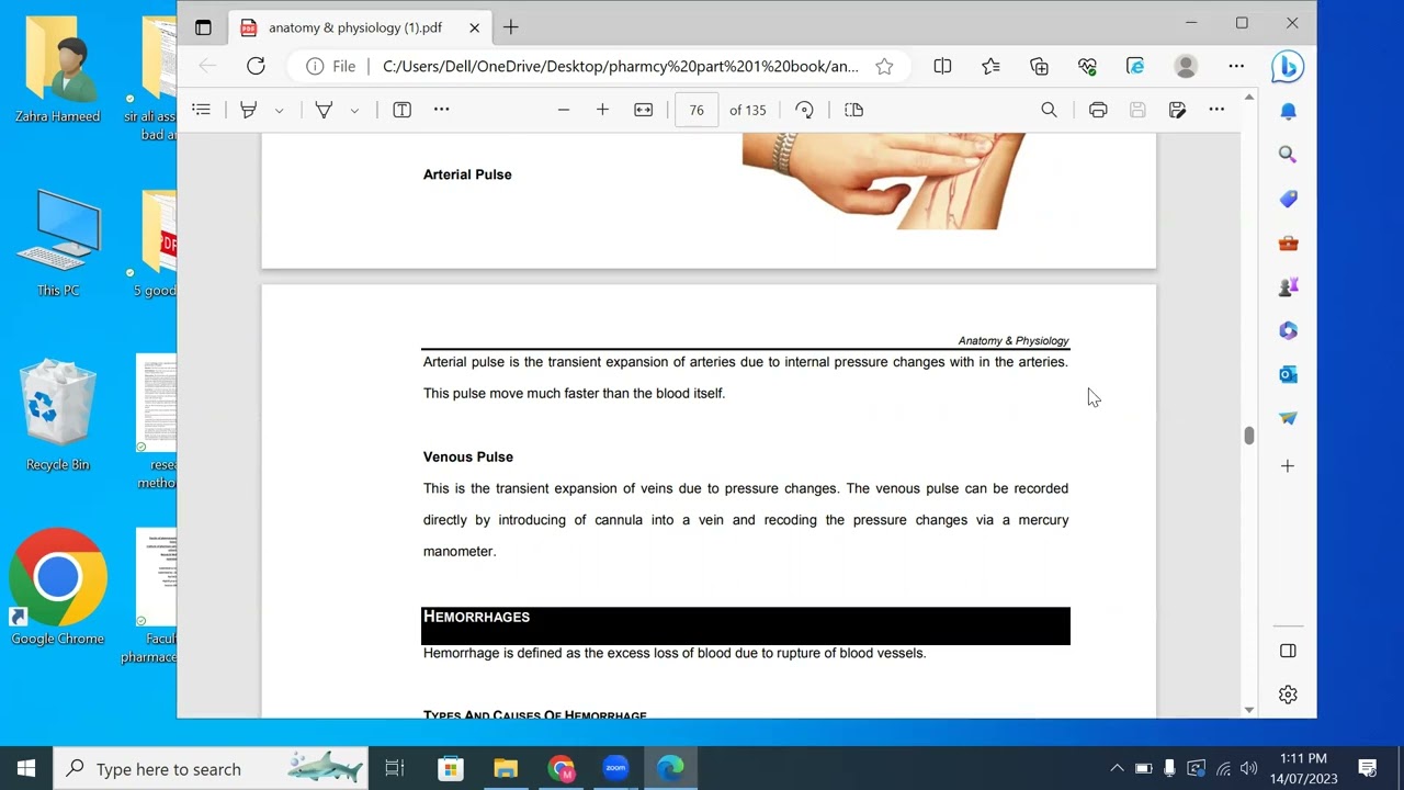 physiology lecture Pulse and hemorrahge