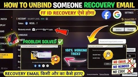 How To Change Recovery Email Free Fire🤯 | Unbind Tricks Someone Added Recovery Email Id Free Fire