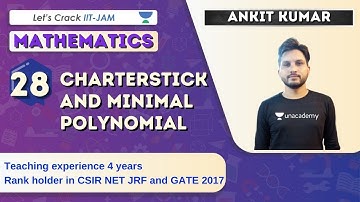 Charterstick and Minimal Polynomial | Mathematics for IIT JAM 2021 | Ankit Kumar
