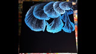 Fluid Acrylic Painting String Pull Technique 60X60 CM #29
