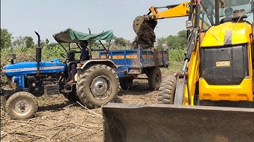 JCB 3DX eco Excellence Backhoe Loading Mud In Powertrac VS New Mahindra And Old Mahindra