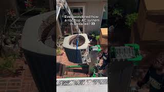 Replacing a rooftop AC system 💪🏠 #acrepair #acinstallation #sanantonio