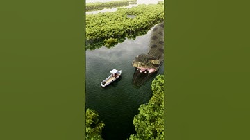 Thumbnail of Giant Anaconda snake attacks small boat!