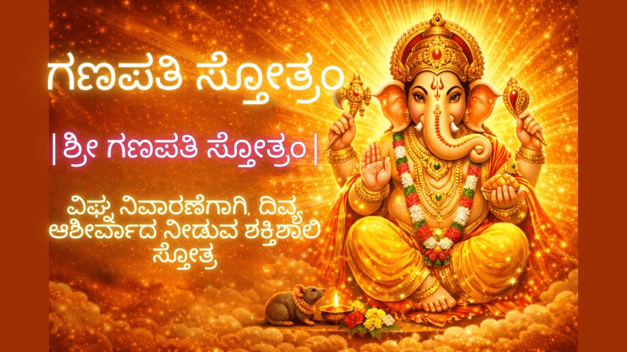 ಗಣಪತಿ ಸ್ತೋತ್ರಂ | ಶ್ರೀ ಗಣಪತಿ ಸ್ತೋತ್ರಂ | ವಿಘ್ನ ನಿವಾರಣೆ ಹಾಗೂ ದಿವ್ಯ ಆಶೀರ್ವಾದ ನೀಡುವ ಶಕ್ತಿಶಾಲಿ ಸ್ತೋತ್ರ 🙏🐘