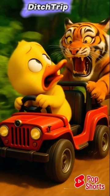 Duck vs Tiger in the Jungle! Too Close 😂🐯 #entertainment #tiger #shorts