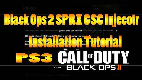 How to Install a Black Ops 2 GSC SPRX Injector on a Jailbroken PS3!